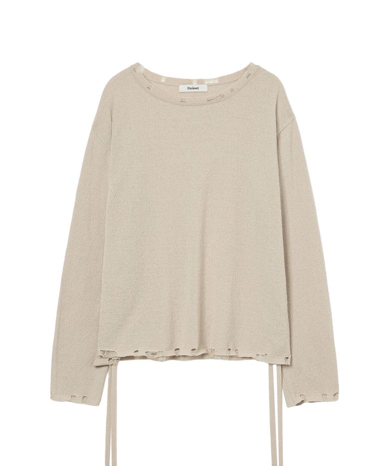 SIDE TIE KNIT IN BEIGE