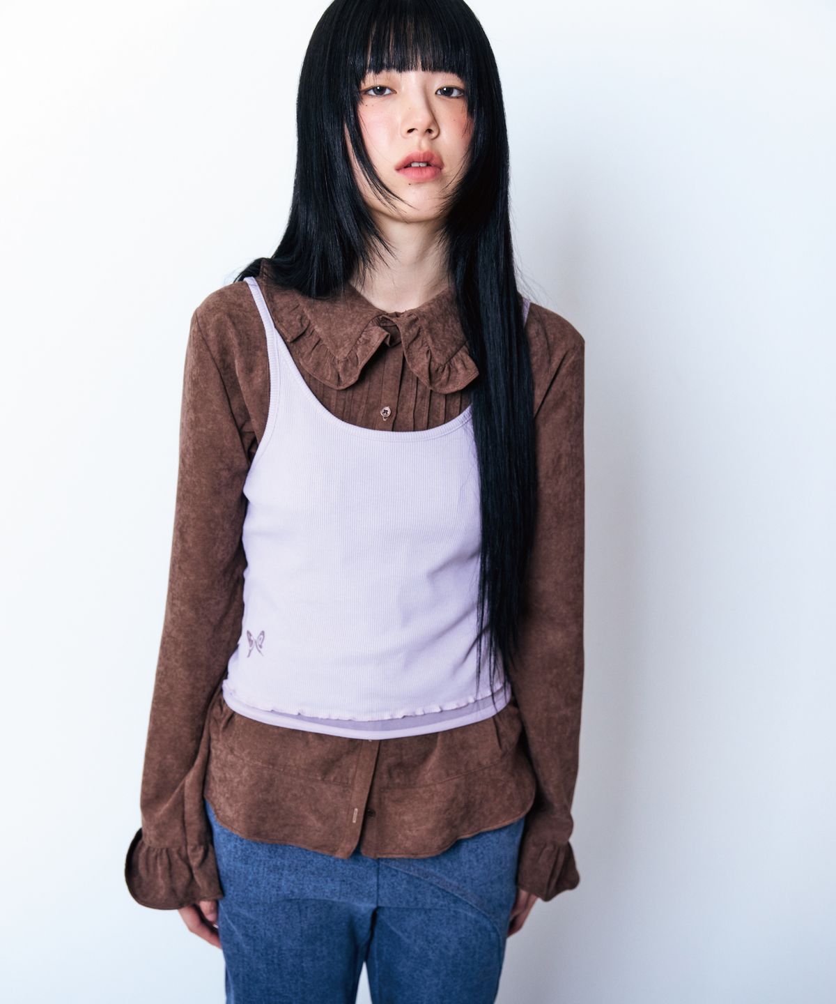 구월십일(GUWOLSIBIL) See through Crop Sleeveless  Light Purple