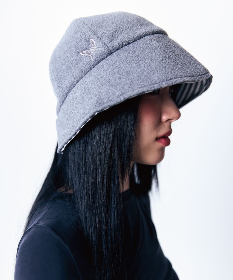 Cozy Reversible Bonnet Hat Grey Melange