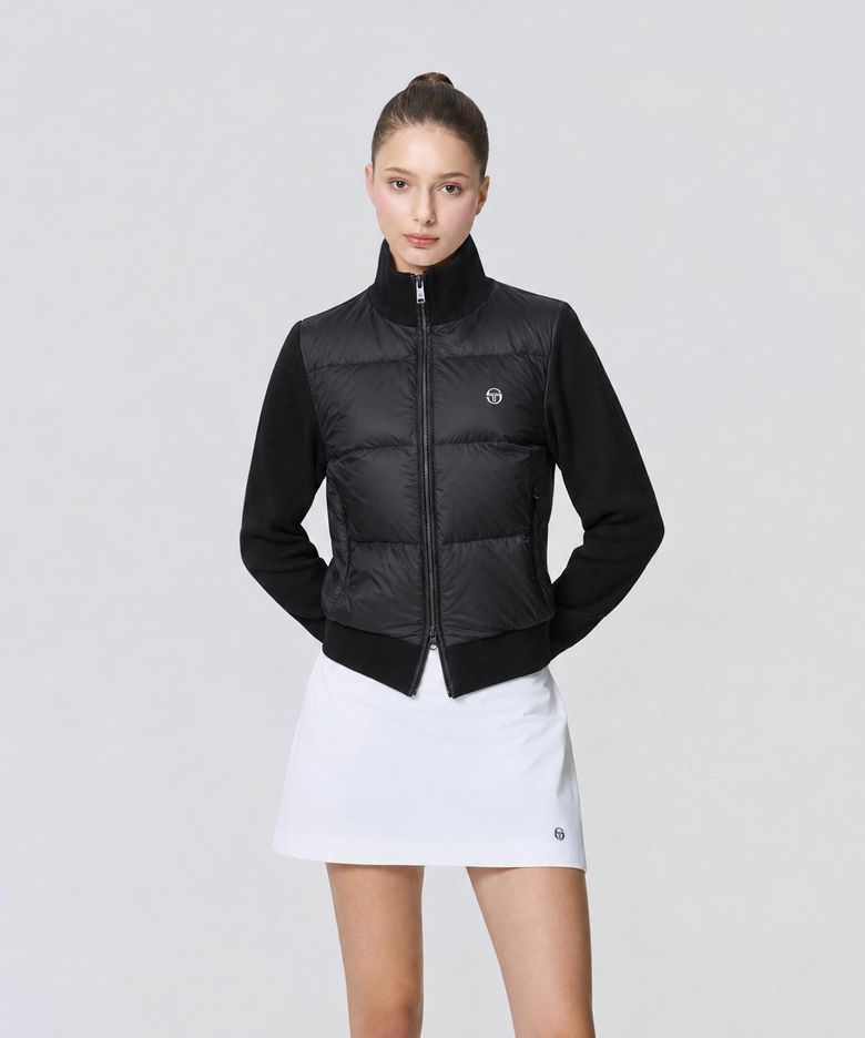 W 스웨터 하이브리드 크롭 다운 (Black)
