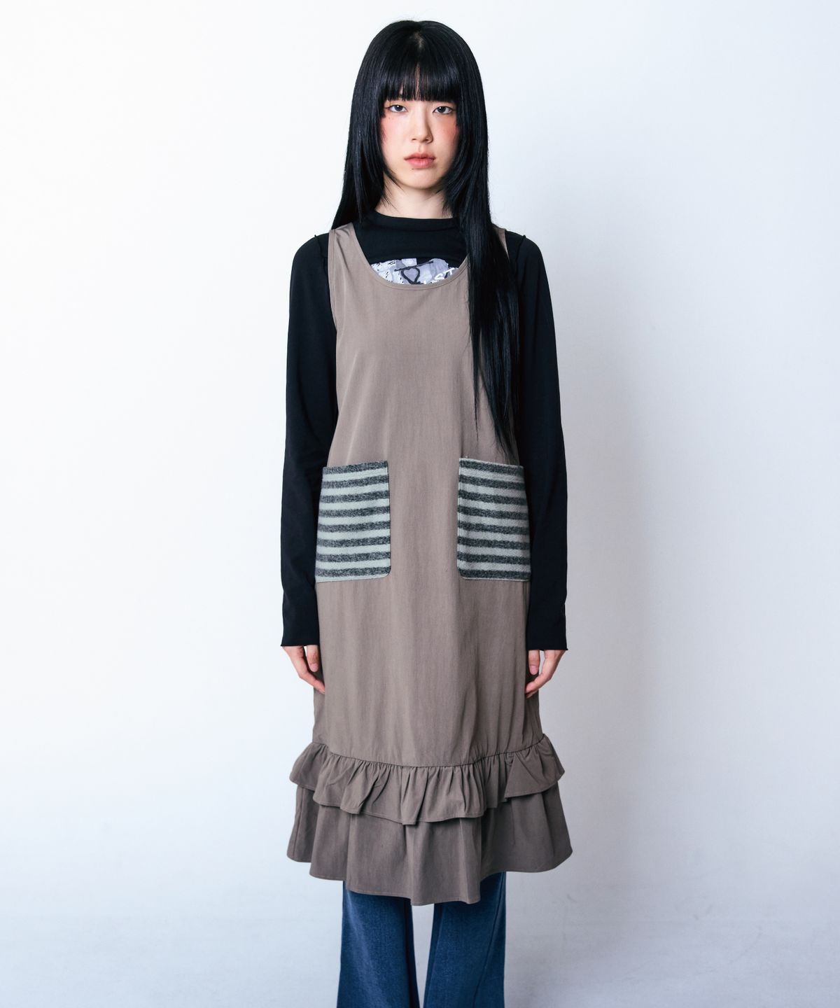 구월십일(GUWOLSIBIL) 26AW Version Layered Long Dress Khaki