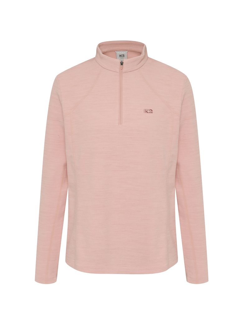 FLYHIKE 멜란지 집업 티셔츠 W_SOFT PINK_KWU26226HK