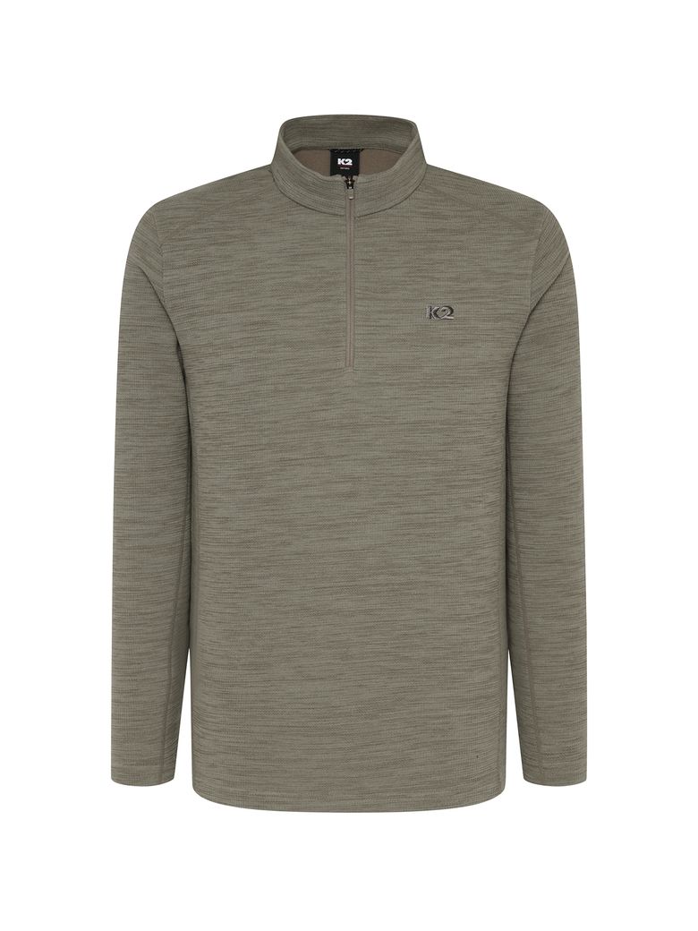 FLYHIKE 멜란지 집업 티셔츠_MID BEIGE_KMU26225JL
