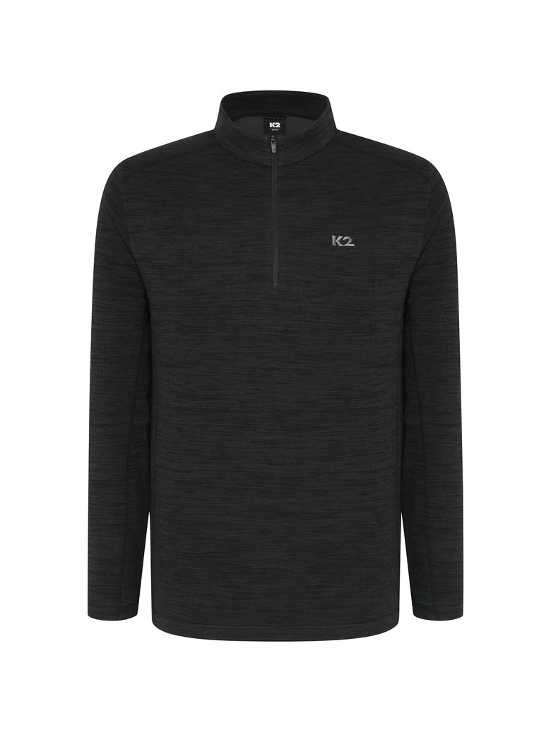 FLYHIKE 멜란지 집업 티셔츠_MELANGE CHARCOAL_KMU26225ZN
