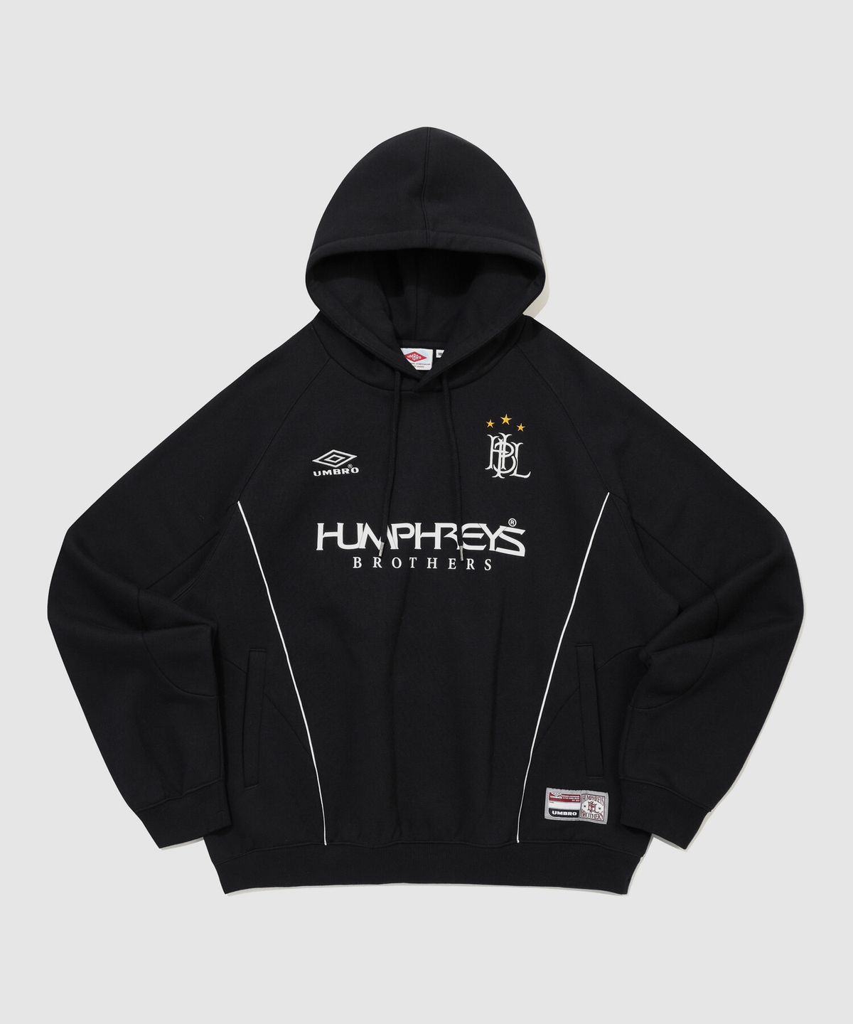 엄브로(UMBRO) HBL 네오 브릿 파이핑 기모 후드 티셔츠 블랙 UR321CHD94