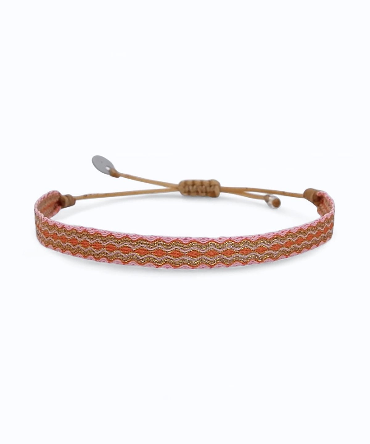 림바(RIMBA) [Leju] Basic Handwoven Bracelet - Pale Pink & Gold