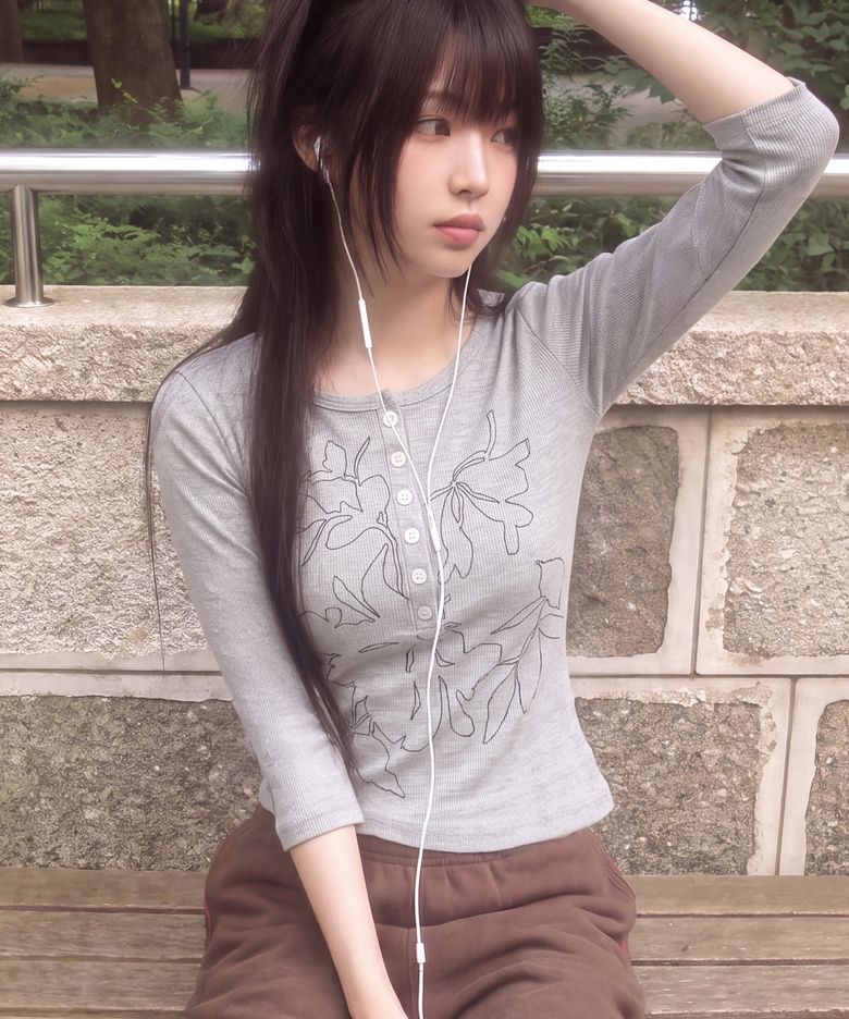 [WOMAN]SENTIS 헨리넥 7부 티셔츠_2color