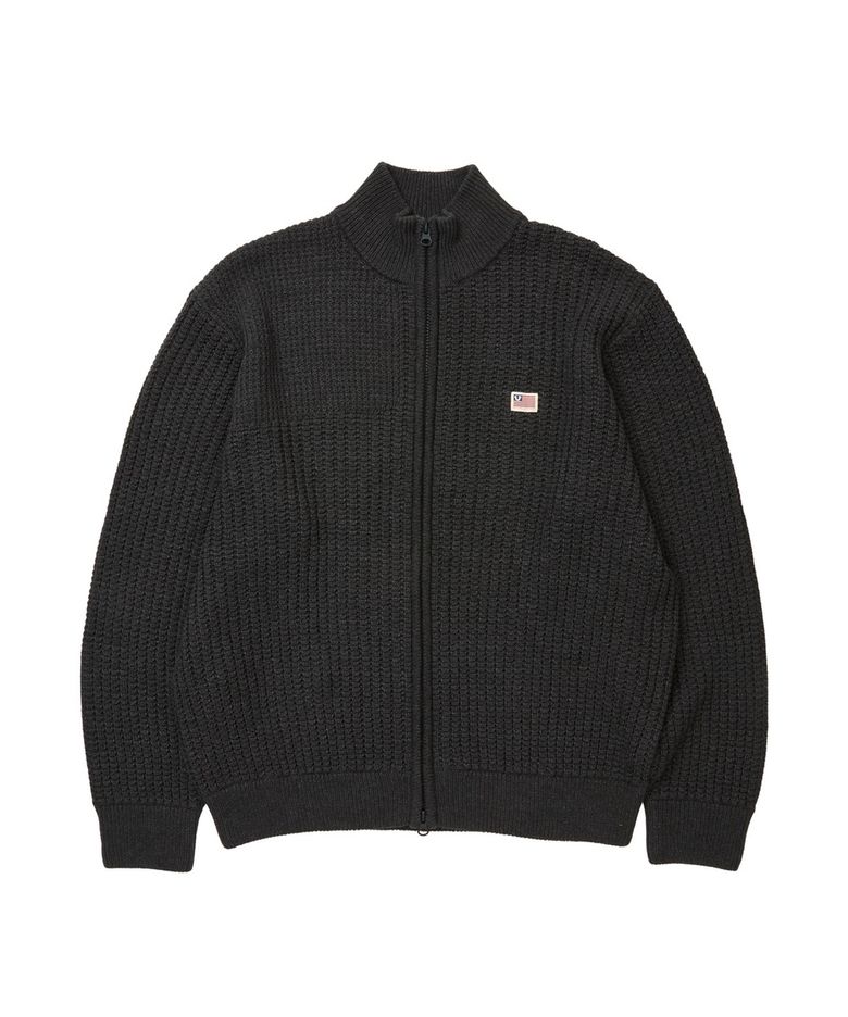 Recoil Panel Knit Zip-up - CHARCOAL