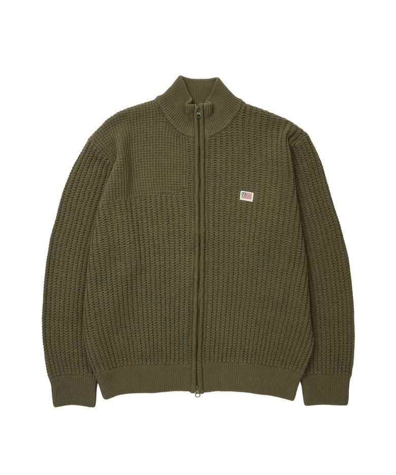 Recoil Panel Knit Zip-up - KHAKI