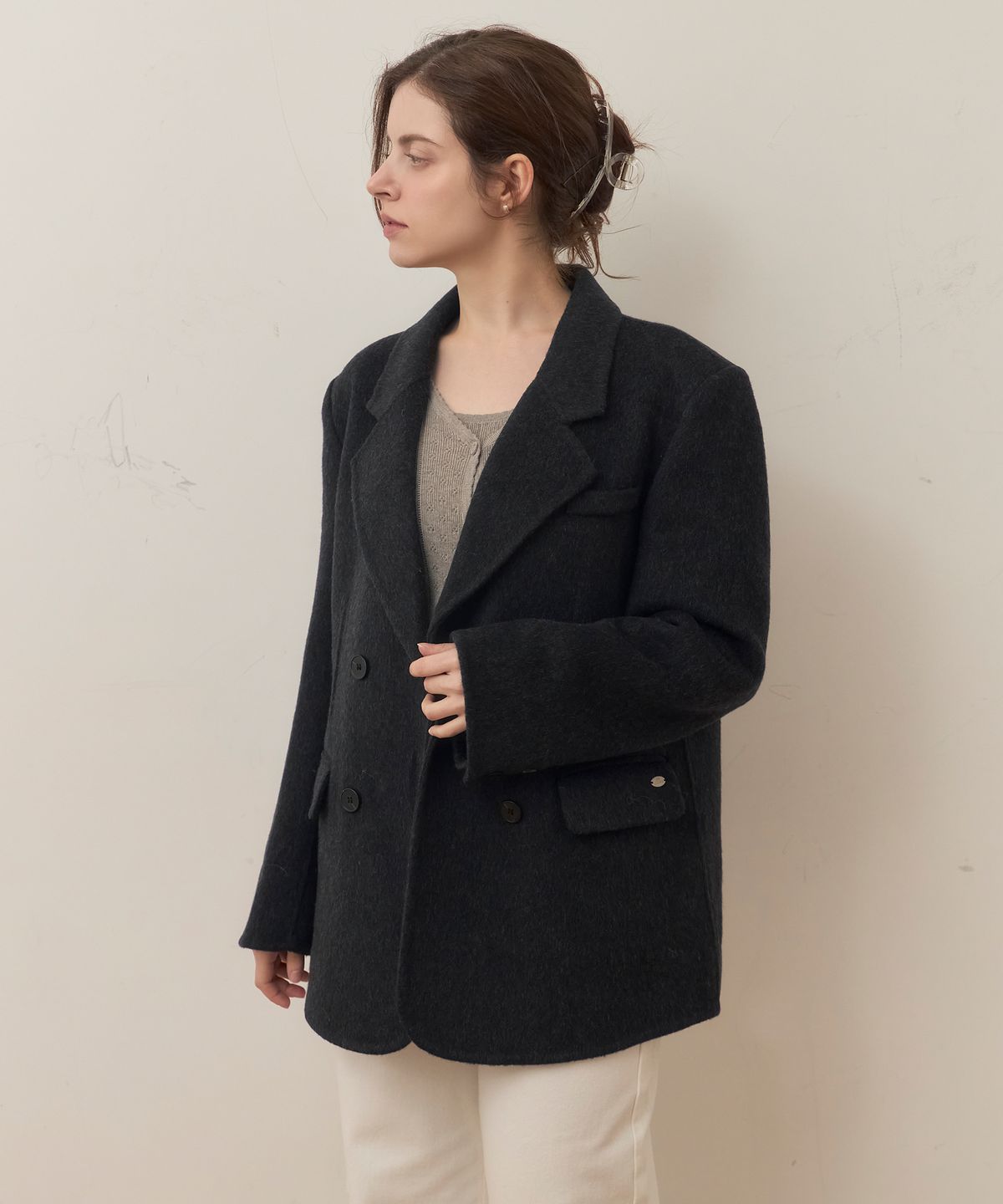메종르하르(MAISONLEHAR) 아델린 루즈핏 코트 1color