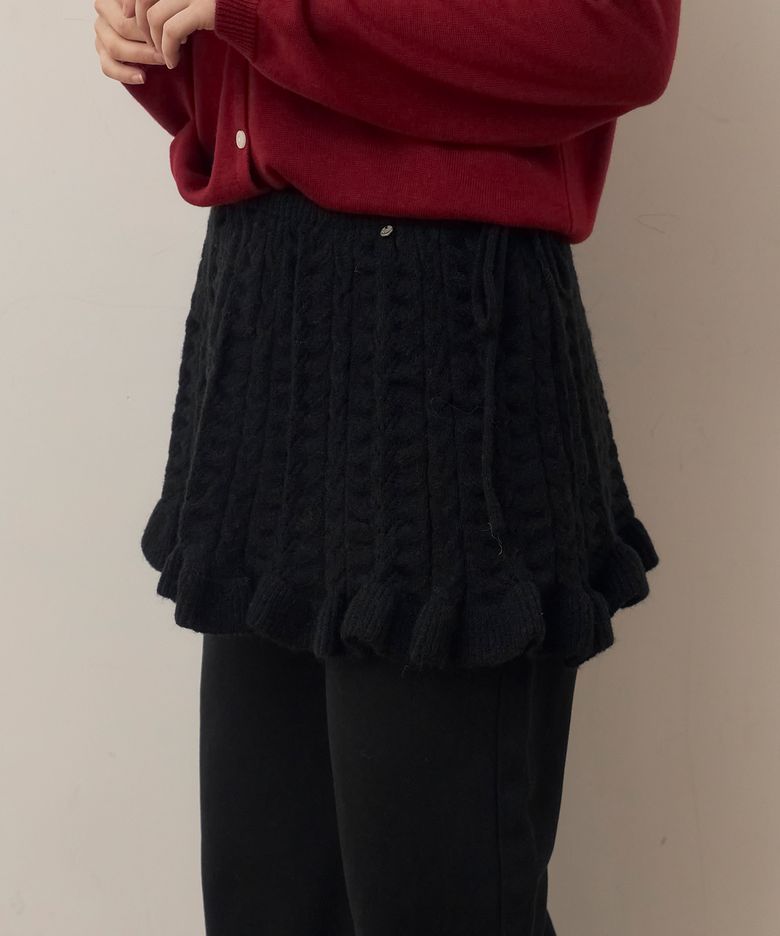프린지 레이어드 니트 스커트 3color
