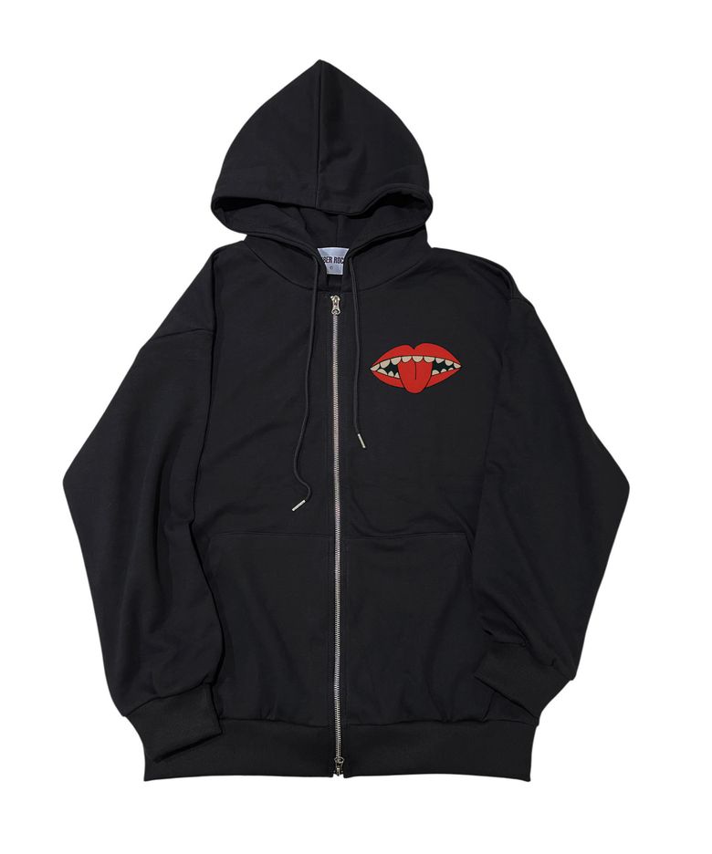 Riot Lips Sweat Zip Hoodie (black)