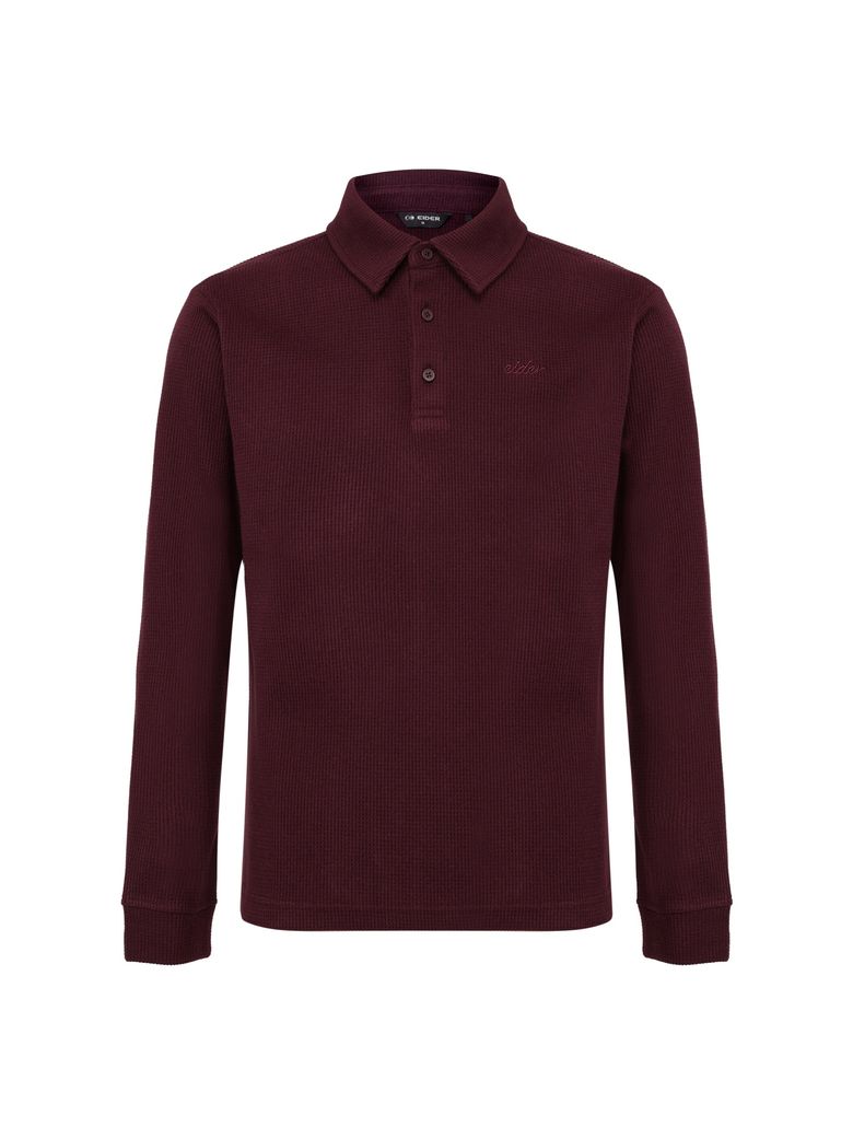 L.GAUGE (로우게이지)  남성 긴팔 폴로 티셔츠_Burgundy_DMW26255R9