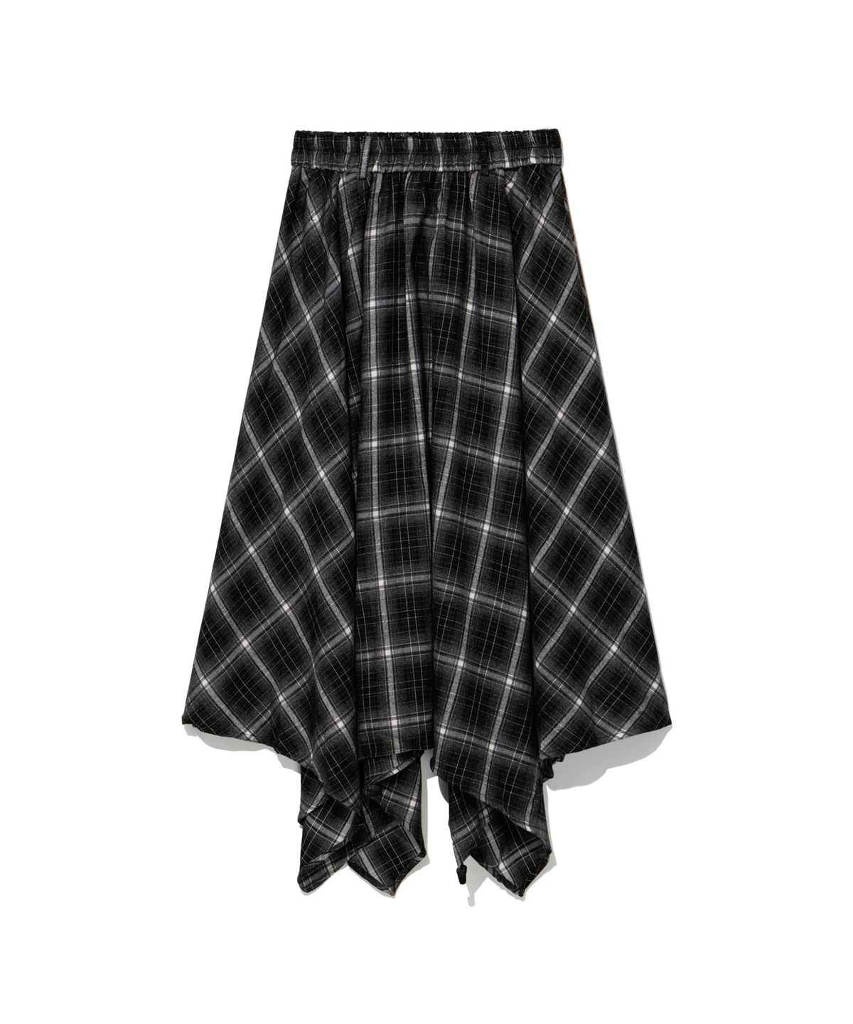 모아(MOAA) Archive Check Asymmetric Skirt