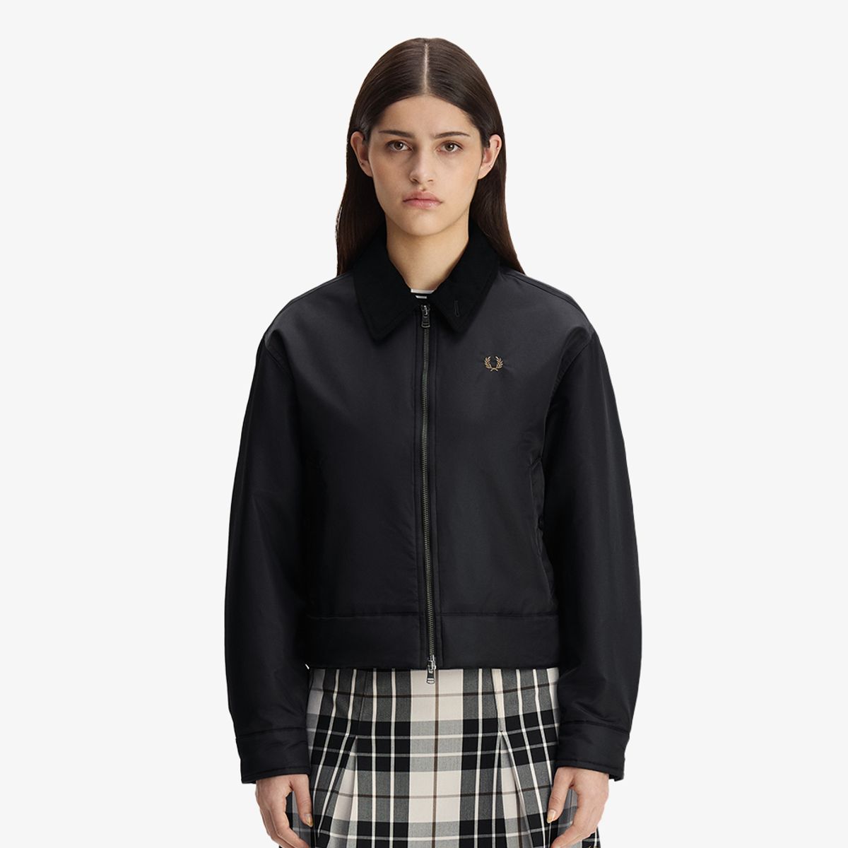 프레드페리(FRED PERRY) [Womens] 오버사이즈드 패디드 카반 재킷 - 블랙 AFPF2G33116-102