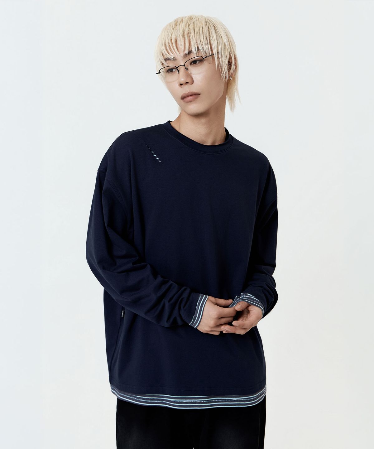 오닐(ONEILL) 리버시블 스트라이프 긴팔 티셔츠_네이비