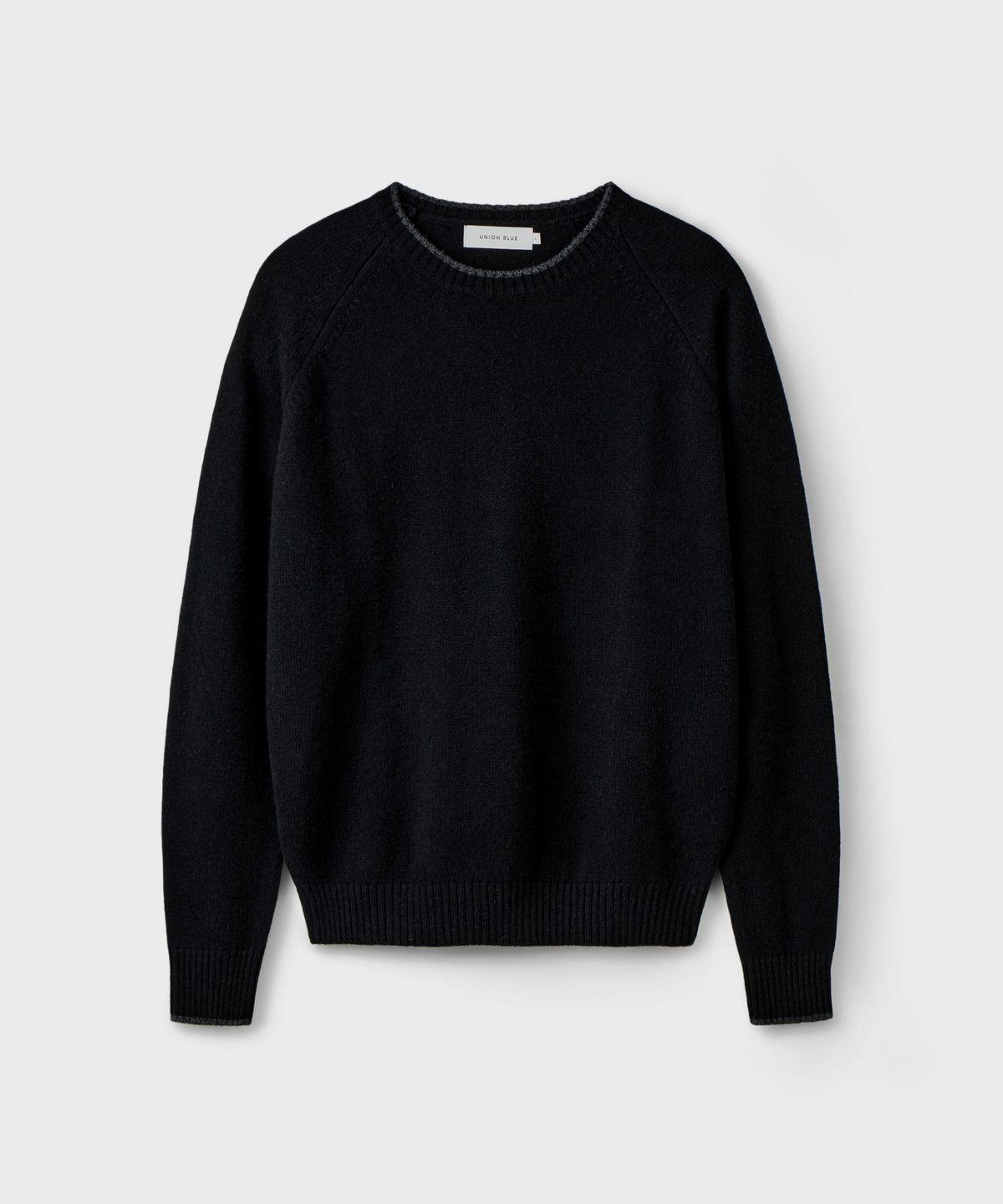 유니온블루(UNION BLUE) PENCIL RIM SADDLE KNIT [BLACK]