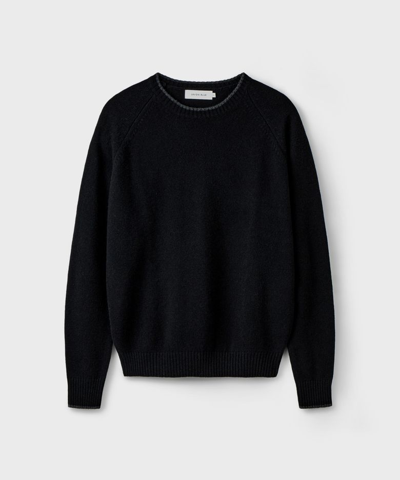 PENCIL RIM SADDLE KNIT [BLACK]
