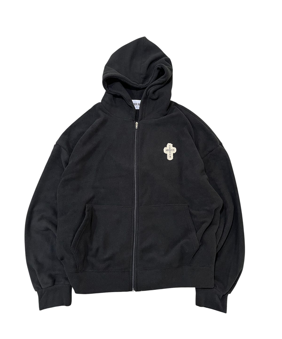 스케이터락(SK8ER ROCK) Cross Fleece Zip-Hoodie (black)