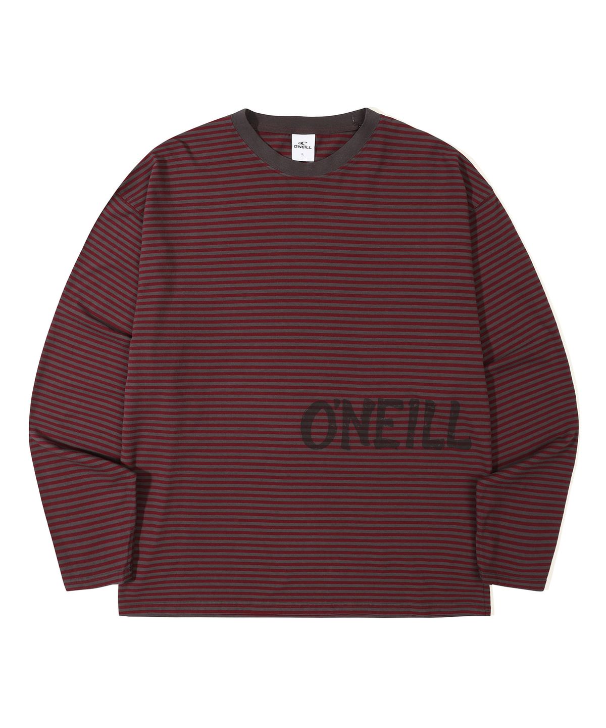 오닐(ONEILL) 오버다이드 스트라이프 긴소매 티셔츠_카키