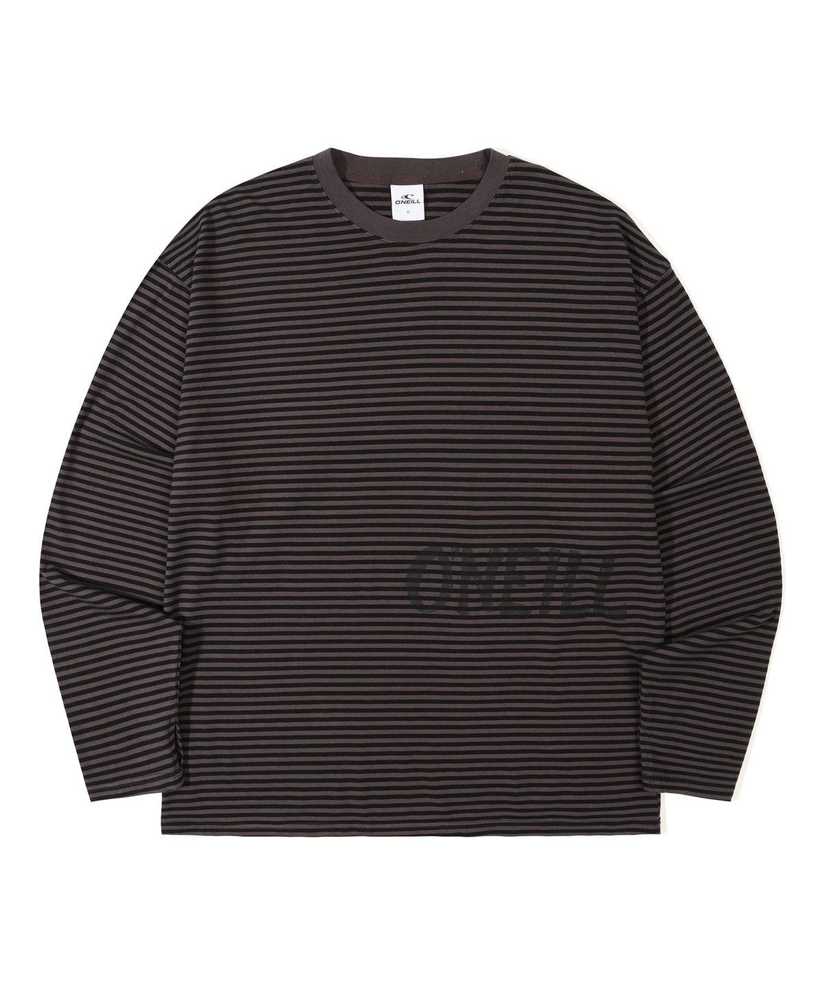 오닐(ONEILL) 오버다이드 스트라이프 긴소매 티셔츠_차콜