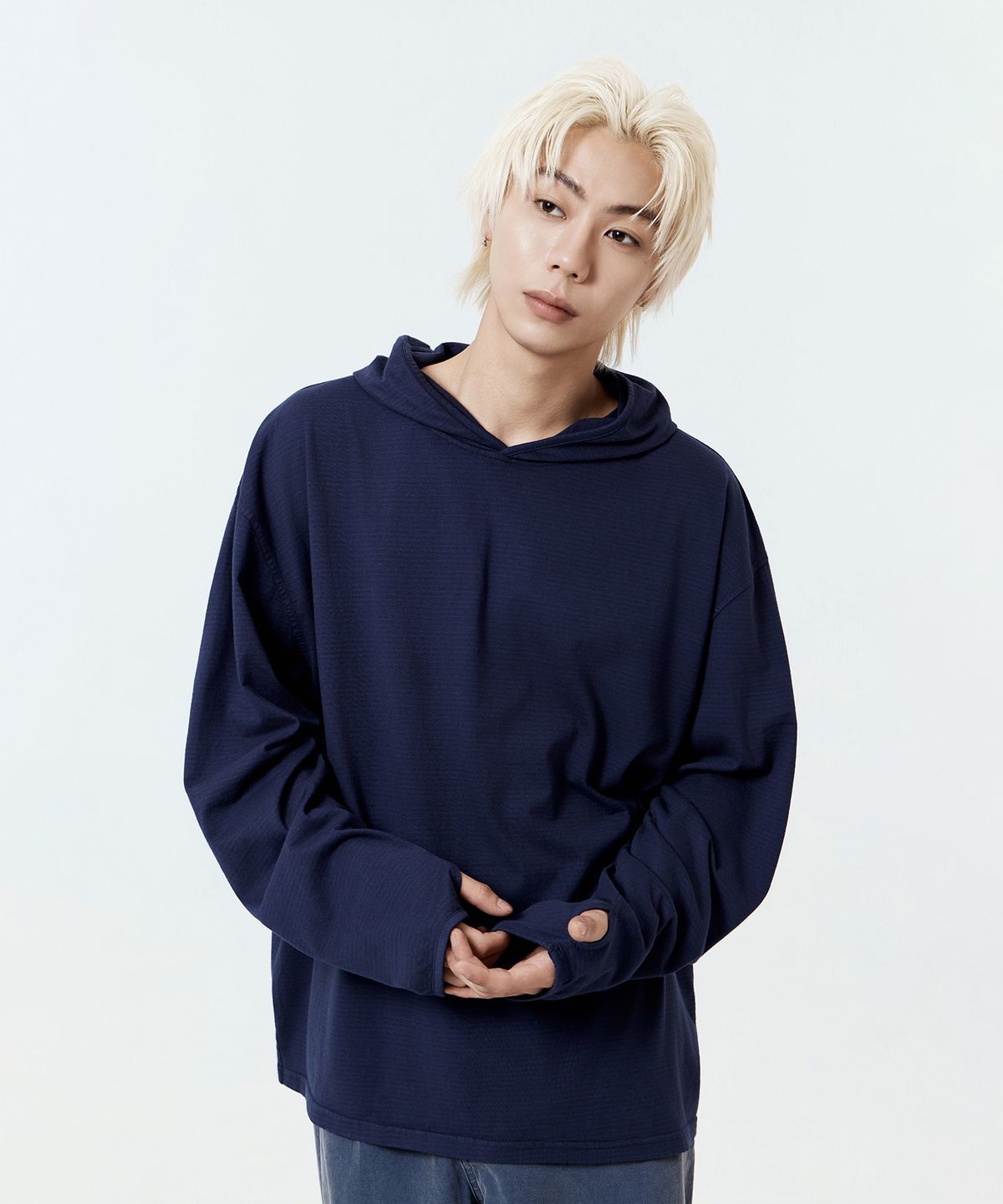 오닐(ONEILL) 오버다이드 후드 스트라이프 긴팔티_네이비