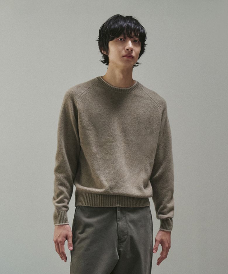 PENCIL RIM SADDLE KNIT [KHAKI GRAY]