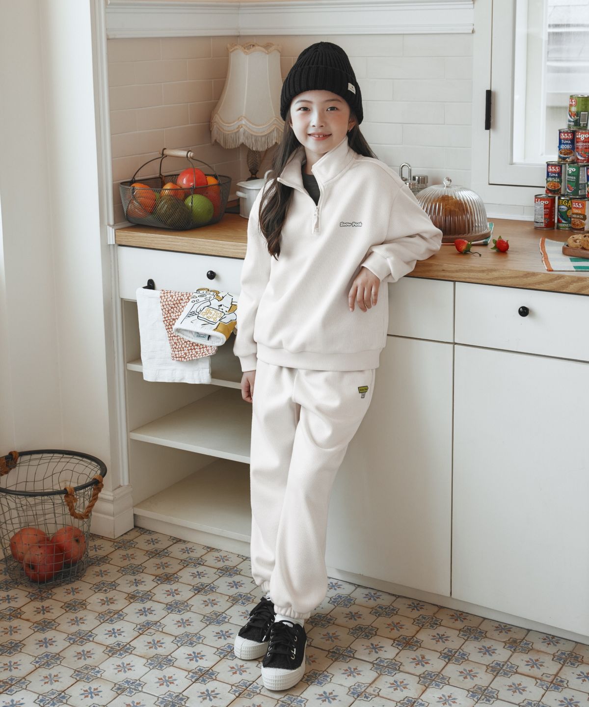 스노우피크 어패럴 키즈(SNOWPEAK APPAREL KIDS) 키즈 골지 니트 팬츠 (S26WKFFP80) Butter Ivory