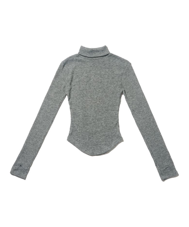 커브드 헴 워머 목폴라 레이어드 (차콜)