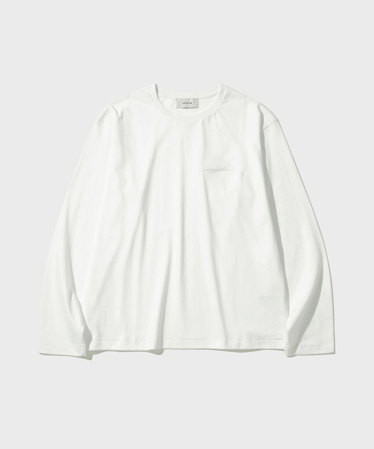 셔터(SHIRTER) SLIT POCKET LS T-SHIRT (WHITE)