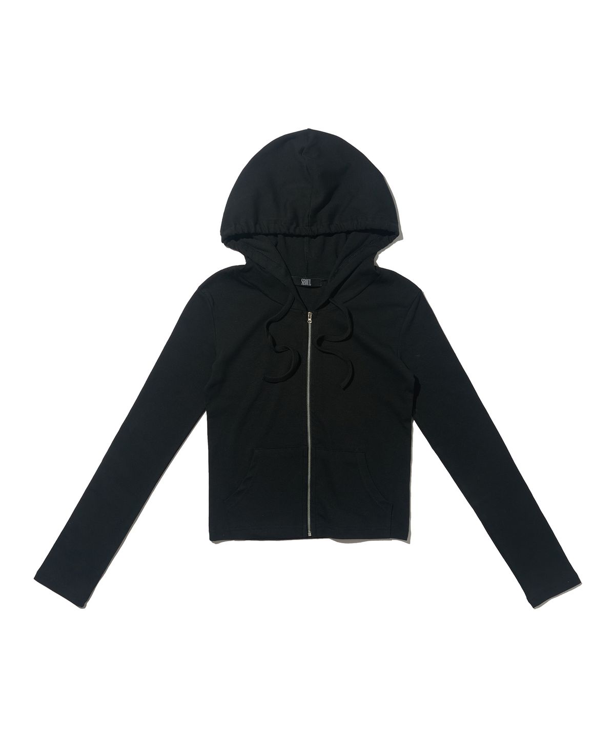 서울어패럴(SEOUL APPAREL) 로우 무드 슬림 후드집업 (블랙)