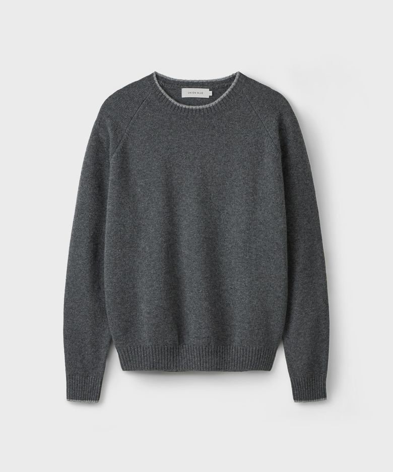 PENCIL RIM SADDLE KNIT [MELANGE GRAY]