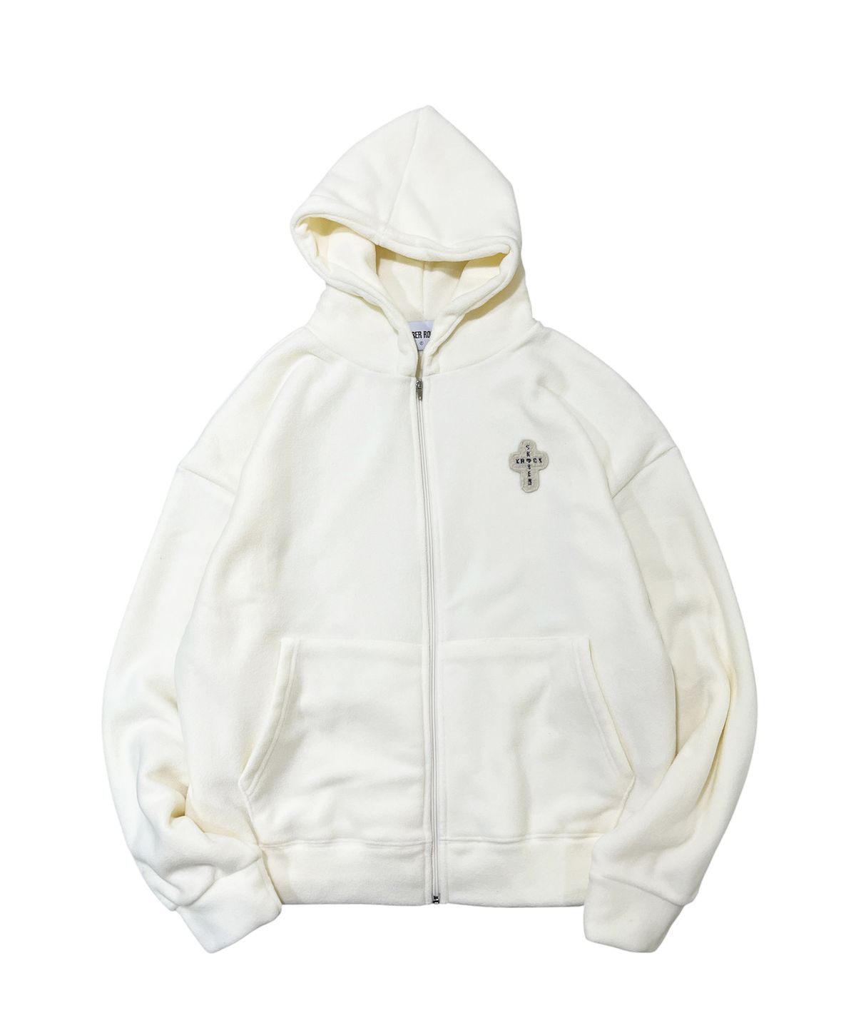 스케이터락(SK8ER ROCK) Cross Fleece Zip-Hoodie (ivory)