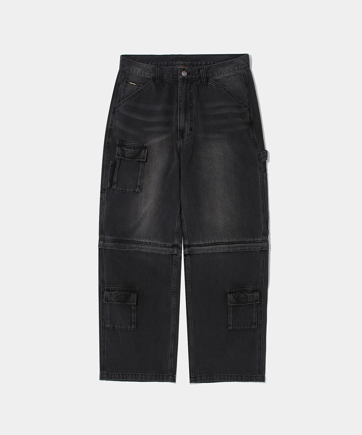 컬럼비아 유니버시티(COLUMBIA UNIVERSITY) ZIP-OFF WIDE CARGO DENIM PANTS_BLACK DENIM