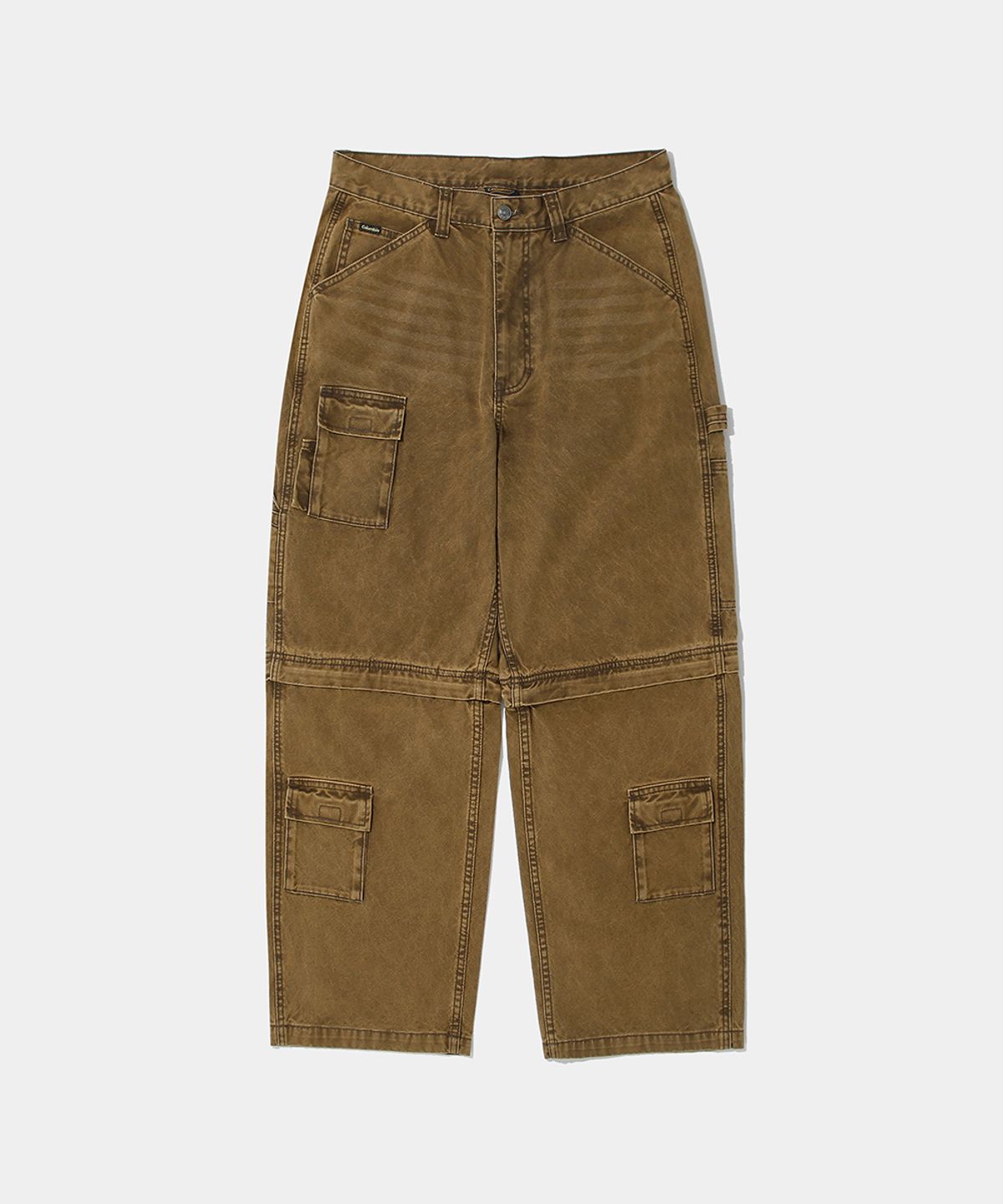 컬럼비아 유니버시티(COLUMBIA UNIVERSITY) ZIP-OFF WIDE CARGO DENIM PANTS_BROWN