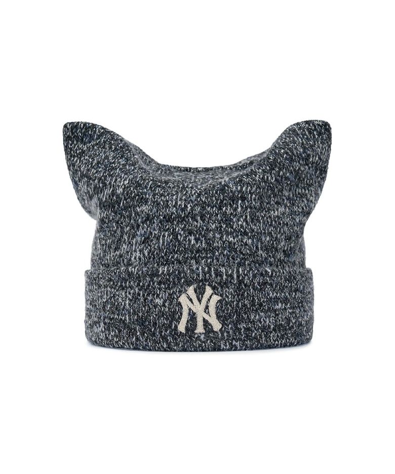 루즈핏 멜란지 미야옹 비니 NY (Black)