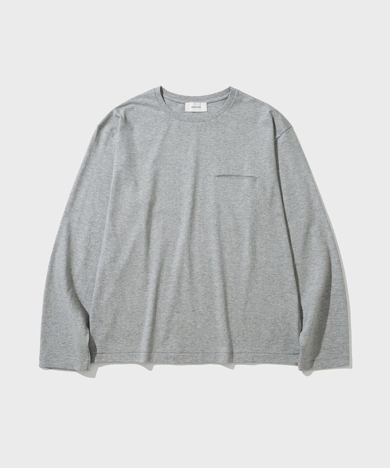 SLIT POCKET LS T-SHIRT (M/GREY)