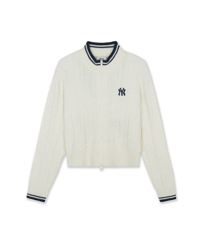 여성 베이직 케이블 집업 가디건 NY (Cream)