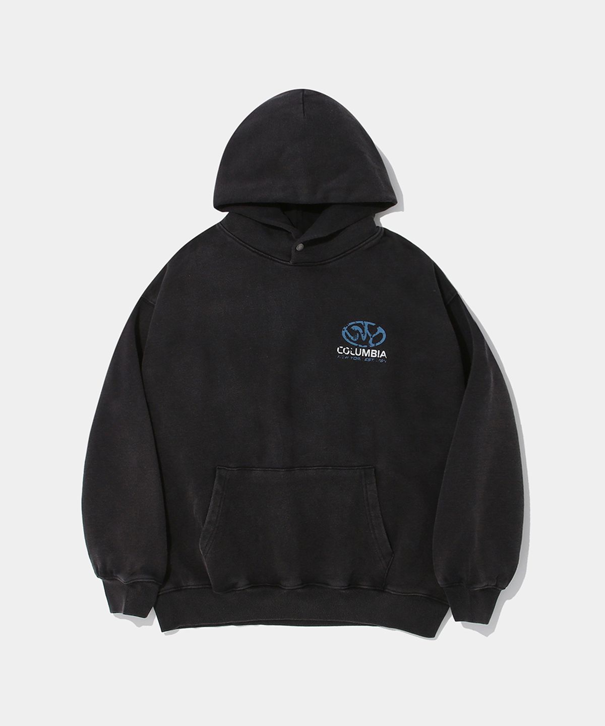 컬럼비아 유니버시티(COLUMBIA UNIVERSITY) NY CITY LOGO WASHED FLEECE HOODIE_BLACK