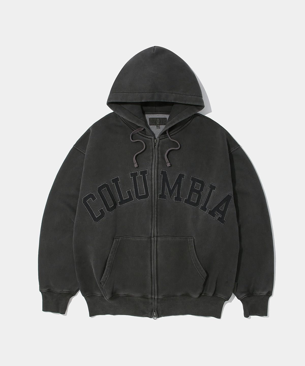 컬럼비아 유니버시티(COLUMBIA UNIVERSITY) BIG ARCH DYED FLEECE ZIP-UP HOODIE_CHARCOAL