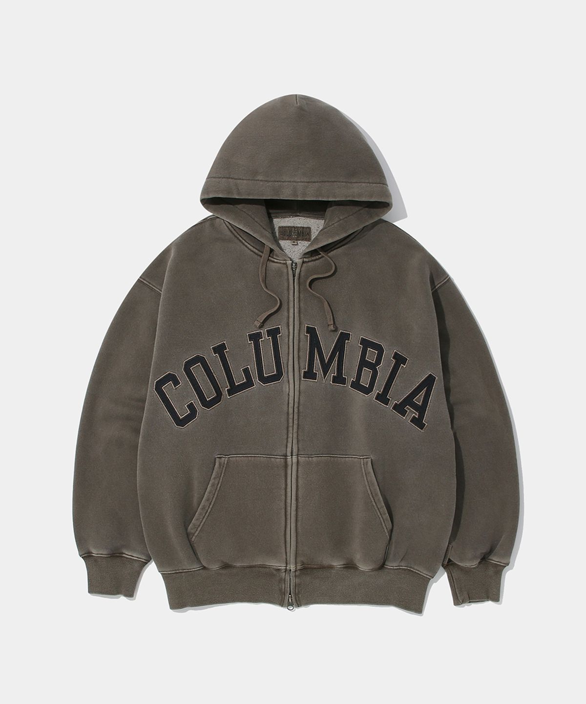 컬럼비아 유니버시티(COLUMBIA UNIVERSITY) BIG ARCH DYED FLEECE ZIP-UP HOODIE_BROWN