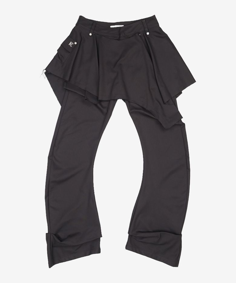 Bootcut Hook Skirt Pants - Black S