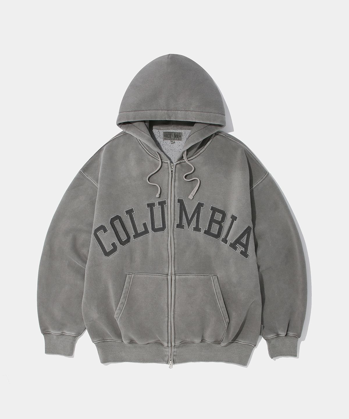 컬럼비아 유니버시티(COLUMBIA UNIVERSITY) BIG ARCH DYED FLEECE ZIP-UP HOODIE_GRAY