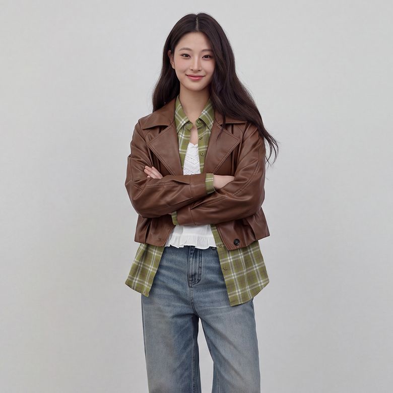 페이크레더 볼륨점퍼스타일 자켓 EY6WZ961