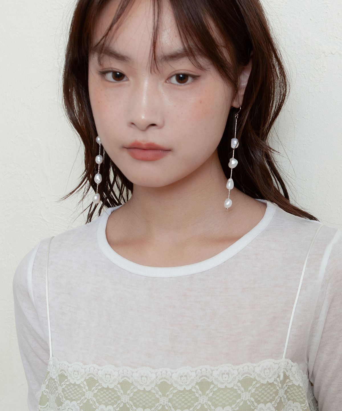 지지(GEEGEE) real pearl drop earring (2color)