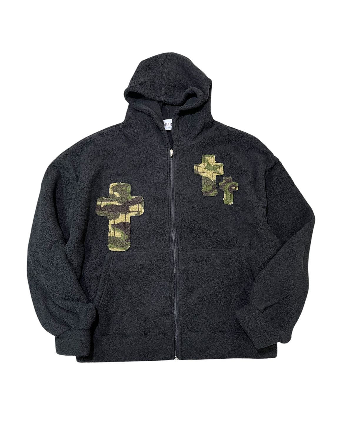 스케이터락(SK8ER ROCK) Camo Cross Fleece Zip Hoodie (black)