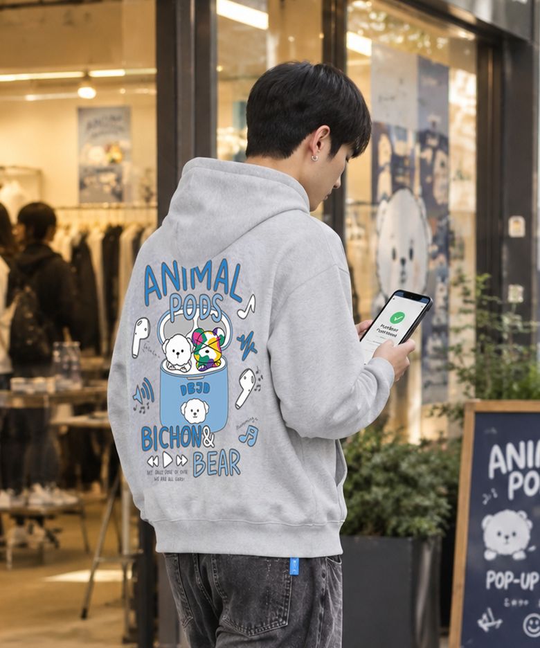 애니멀 팟 후드 티셔츠