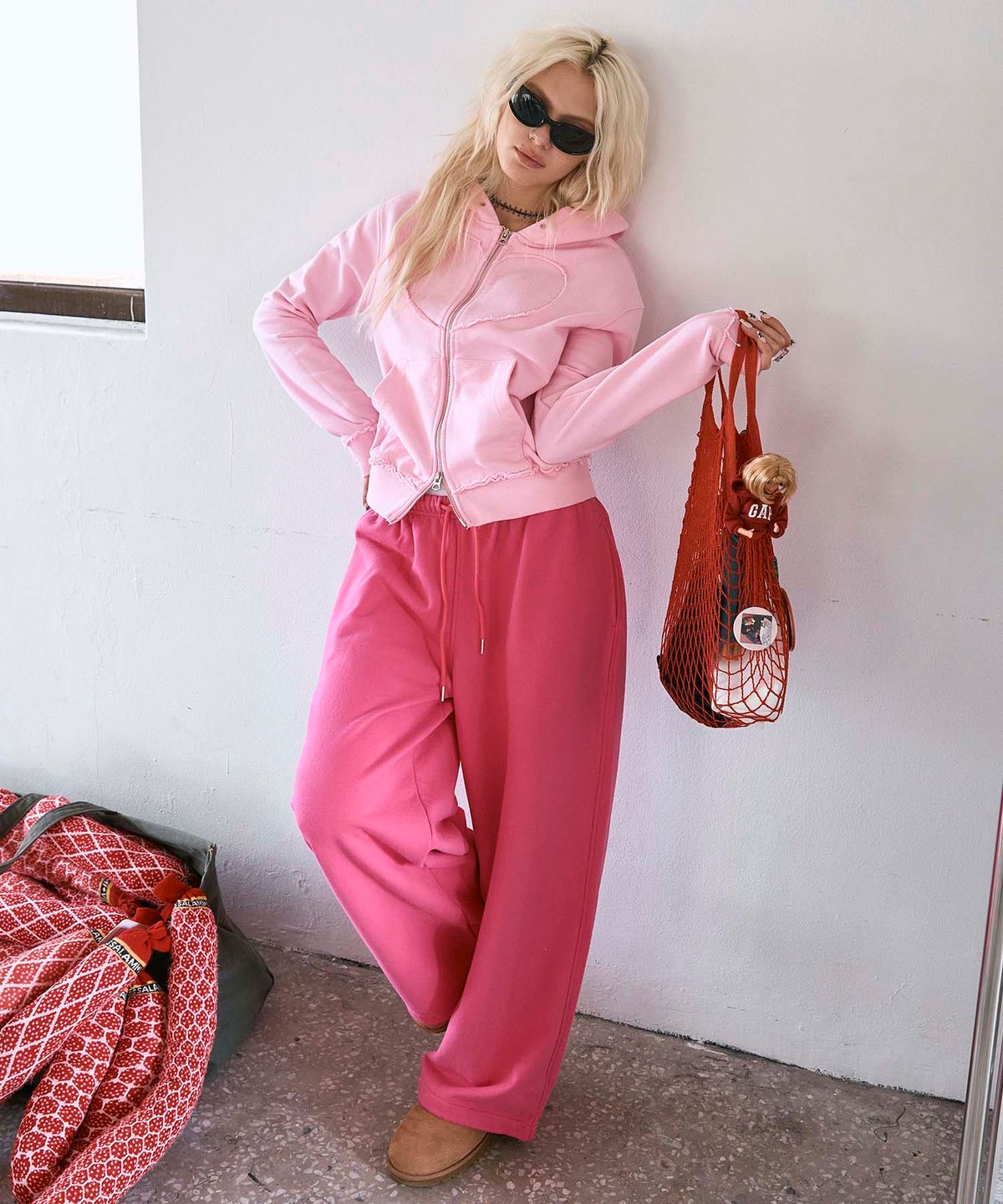 하이타이드 프랭키(HIGHTIDEFRANKIE) Cosmic Uniform String Pants Hot Pink