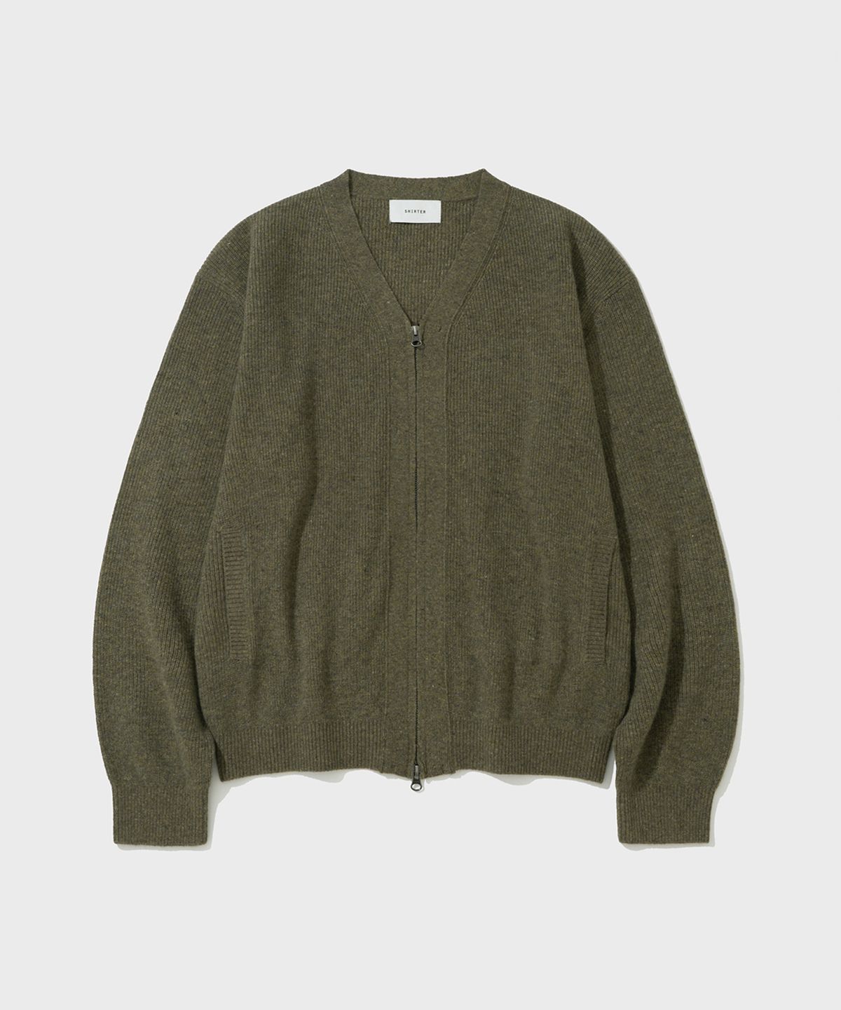 셔터(SHIRTER) WOOL CASHMERE ZIP CARDIGAN (OLIVE)