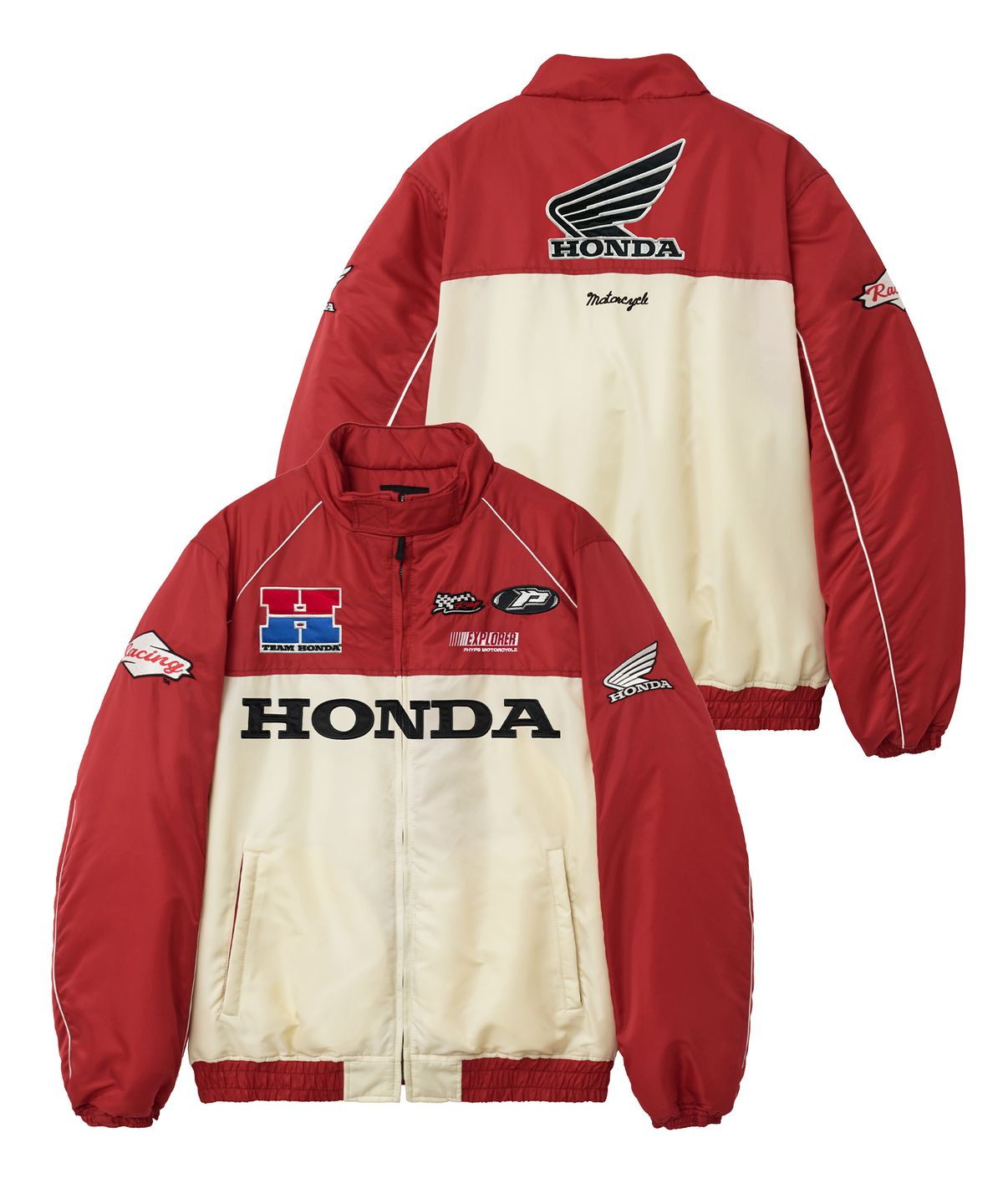 핍스 모터사이클(PHYPS MOTORCYCLE) Nylon Racing Patch Blouson Jacket Red
